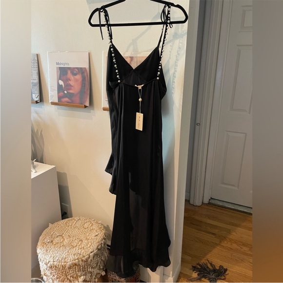 FOR LOVE & LEMONS LADY LUCK PEARL Satin MAXI DRESS MEDIUM NEW W TAGS - Picture 13 of 15